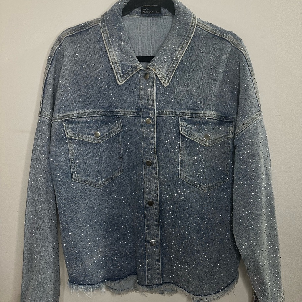 Sparkling Rhinestone Denim Jacket